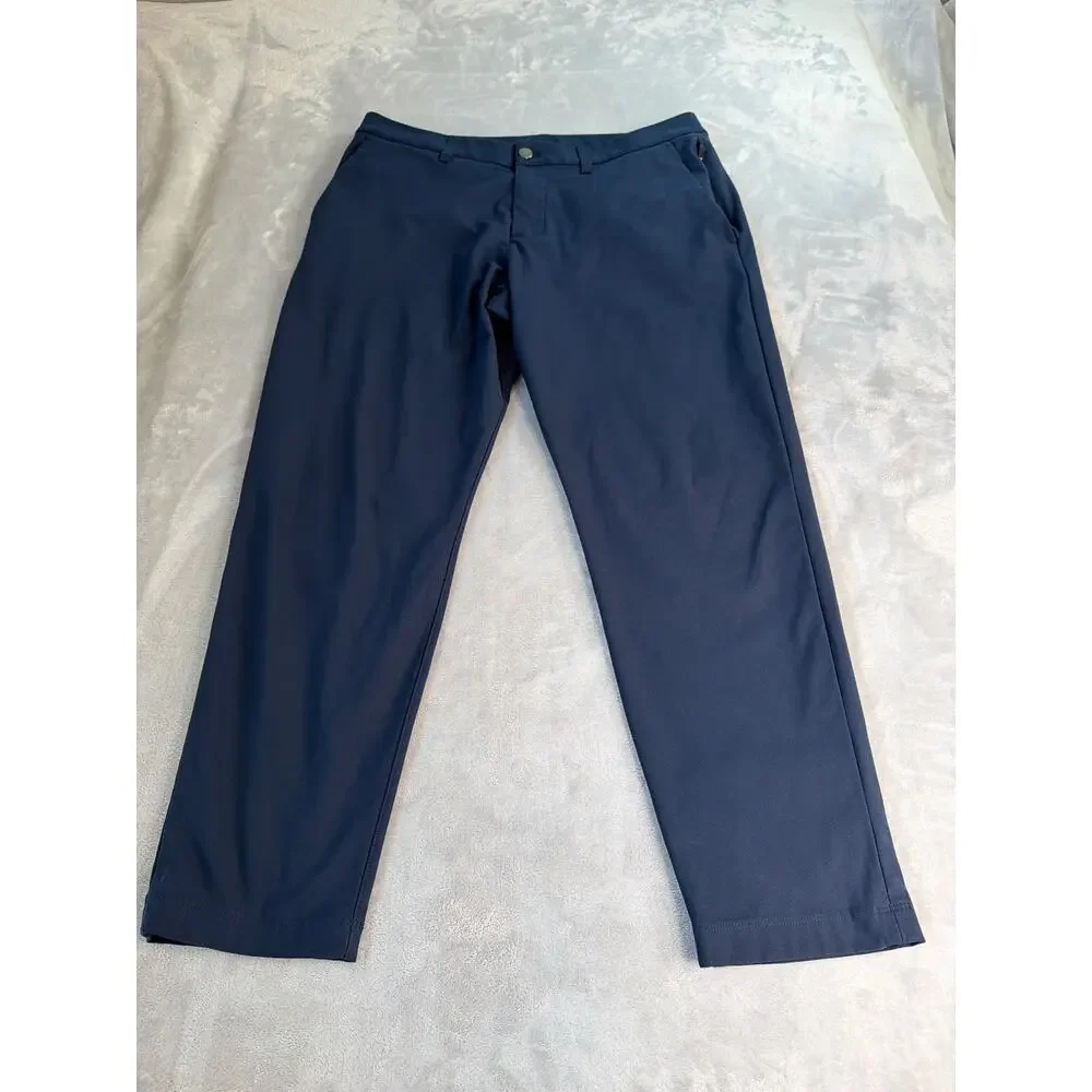 Lululemon Commission Slim Fit Pant Warpstreme Iron Blue Mens Golf Chino 34